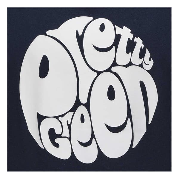 Pretty Green Herr Logotyp Bomulls T-shirt S Marinblå Navy S