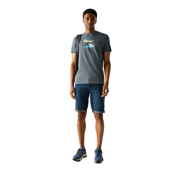 Regatta Herr Breezed Grafisk T-shirt S Stormgrå Storm Grey S