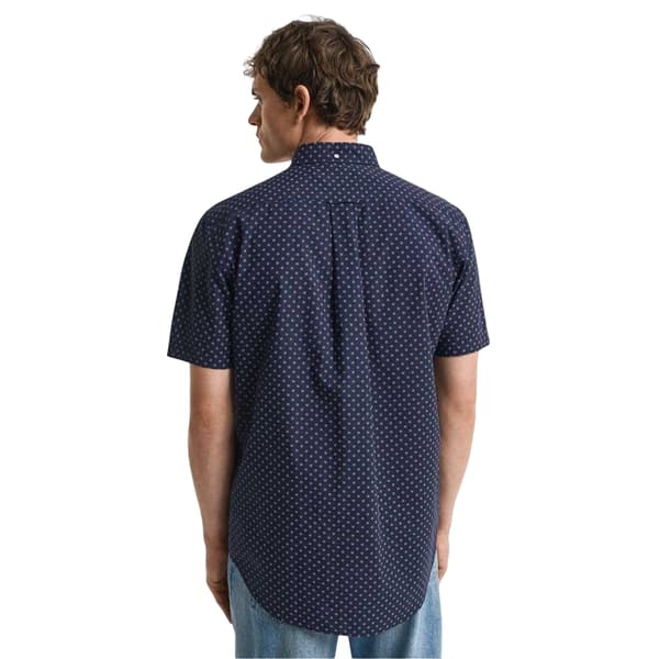 Gant Herr Mönstrad Regular Skjorta M Evening Blue Evening Blue M