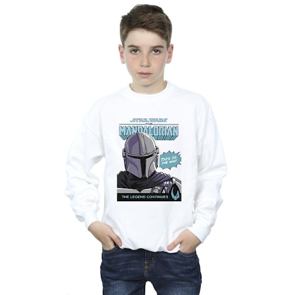 Star Wars The Mandalorian Boys Mando Comic Cover Sweatshirt 7-8 White 7-8 Years