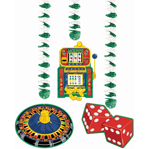 Amscan Casino Streamers (3-pack) En Storlek Flerfärgad Multicoloured One Size