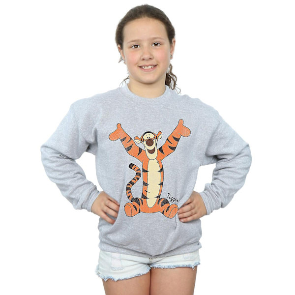Winnie the Pooh Flickor Klassisk Tigger Sweatshirt 5-6 År Sport Sports Grey 5-6 Years