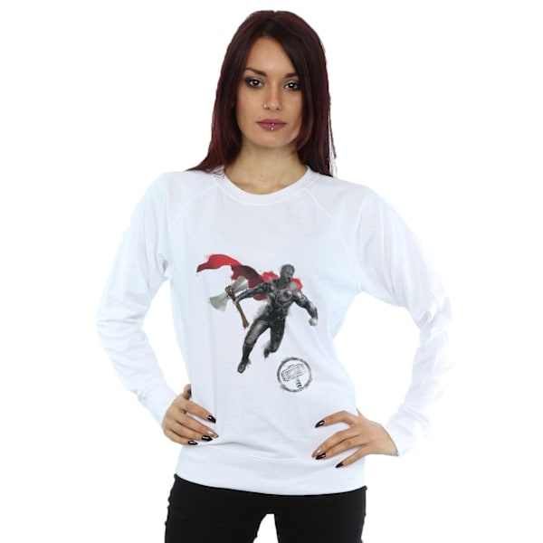 Marvel Womens/Ladies Avengers Endgame Painted Thor Sweatshirt S White S