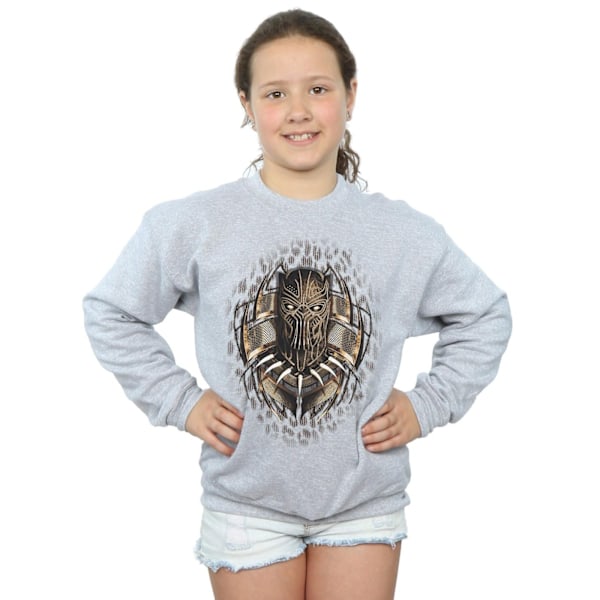 Marvel Girls Black Panther Gold Killmonger Sweatshirt 5-6 år Sports Grey 5-6 Years