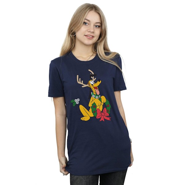 Disney Dam/Damer Pluto Jul Ren Jultomte Bomull Boyfriend Navy Blue XXL