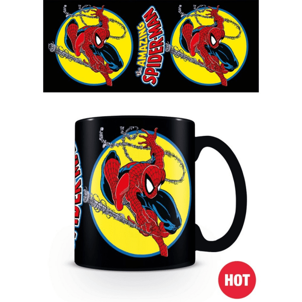 Spider-Man Iconic Issue Värmeförändrande Mugg En Storlek Svart/Gul Black/Yellow/Red One Size