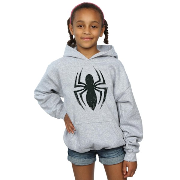 Marvel Girls Spider-Man Ultimate Spider Logo Hoodie 7-8 år S Sports Grey 7-8 Years