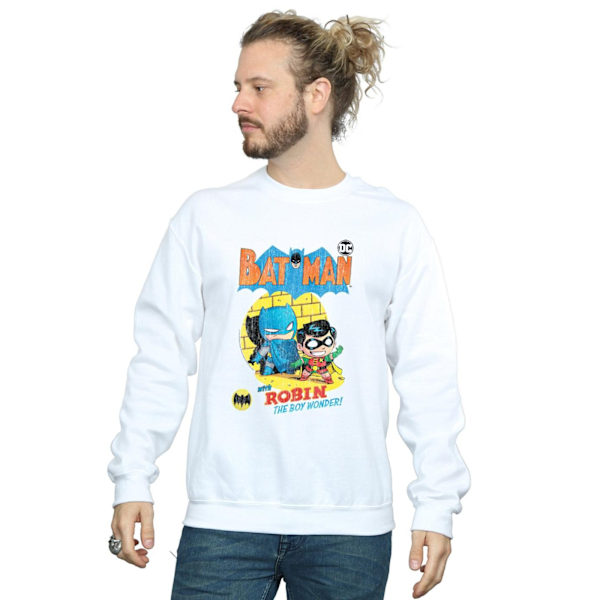 DC Comics Mens Super Friends Batman The Boy Wonder Sweatshirt 5 White 5XL