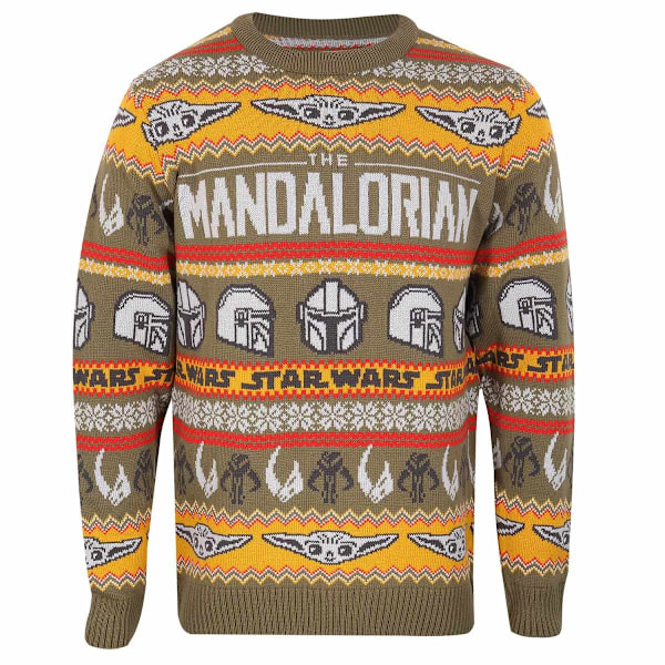 Star Wars Mandalorian Unisex Vuxen Upprepa Tryck Stickad Tröja Multicoloured M