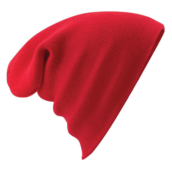 Beechfield Soft Feel Stickad Vintermössa En Storlek Ljusröd Bright Red One Size