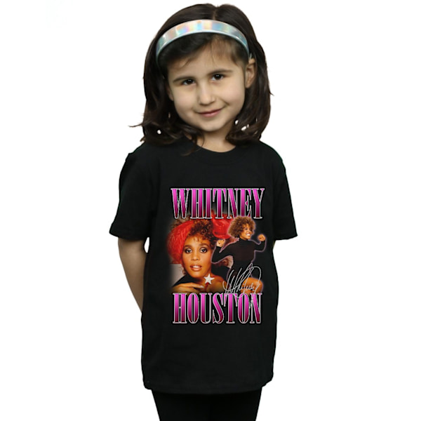 Whitney Houston Girls Signature Homage Bomull T-shirt 12-13 År Black 12-13 Years