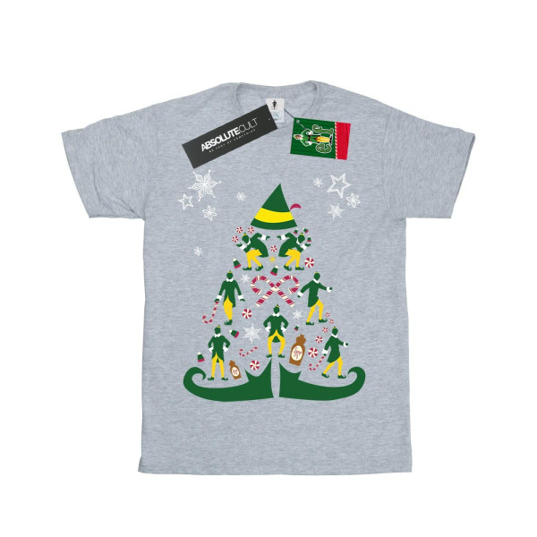 Elf Girls Christmas Tree Cotton T-Shirt 7-8 Years Sports Grey Sports Grey 7-8 Years