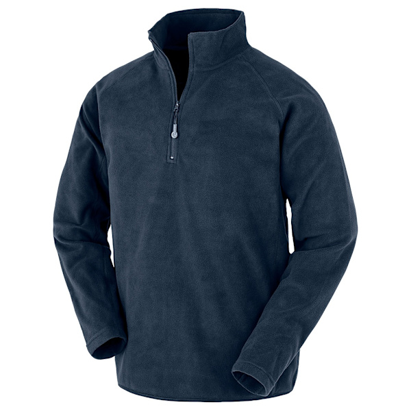 Result Äkta Återvunnen Herr Micro Zip Neck Fleece M Marinblå Navy M