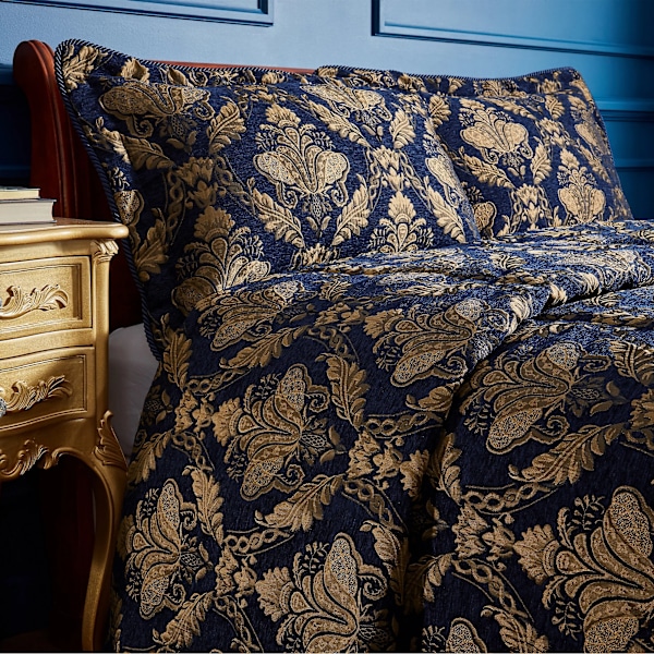 Paoletti Shiraz Traditionell Jacquard örngott 65cm x 65cm Marin/Guld Navy/Gold 65cm x 65cm