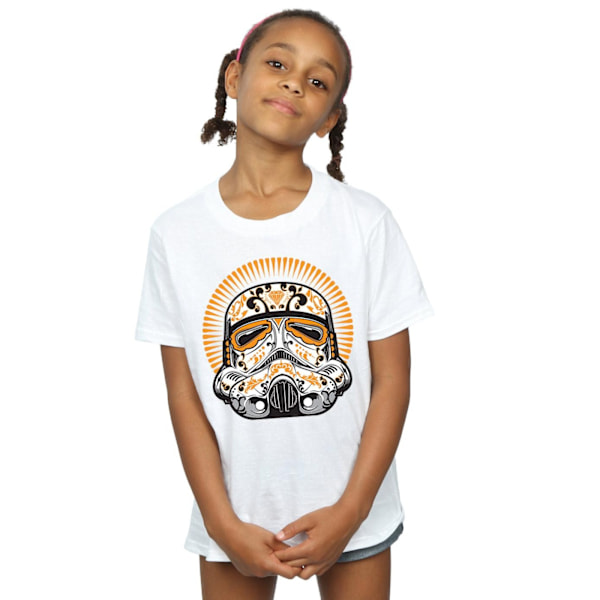 Star Wars Girls Stormtrooper Dia De Los Muertos Bomull T-shirt White 5-6 Years