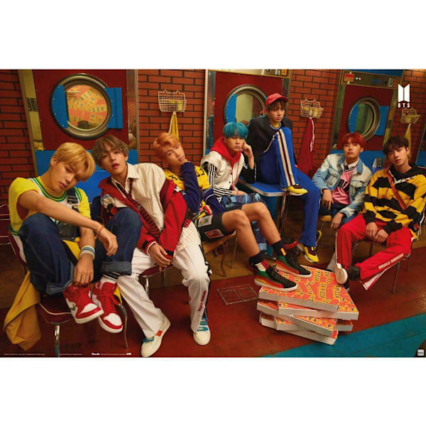 BTS Pizza Poster En Storlek Flerfärgad Multicoloured One Size