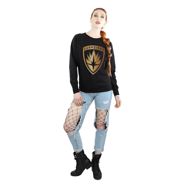 Marvel Dam/Kvinnor Guardians Of The Galaxy Foil Badge Sweatshirt Black S