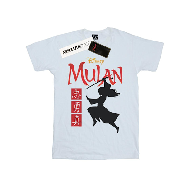 Disney Dam/Damer Mulan Film Krigare Silhuett Bomull Pojkvän White 5XL