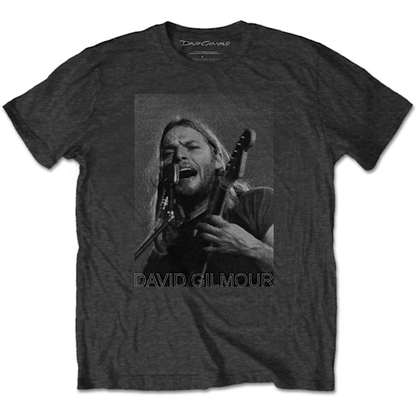 David Gilmour Unisex Vuxen På Mikrofon Halvton Bomull T-shirt Charcoal Grey M