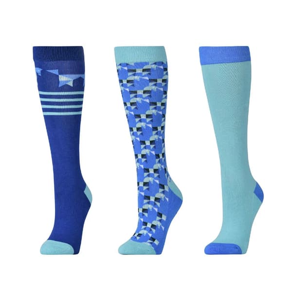 Dublin Geometriska Höga Ridstrumpor för Barn (3-pack) O Light Mint One Size