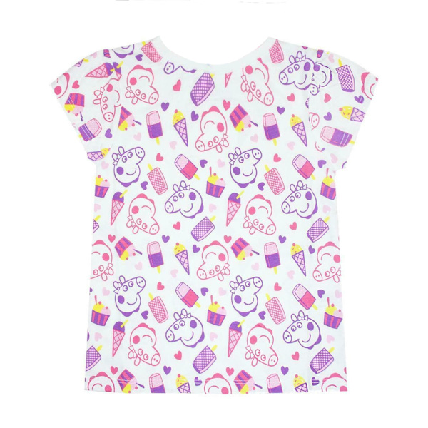 Greta Gris flickor All-Over Print T-shirt 5-6 år Vit White 5-6 Years