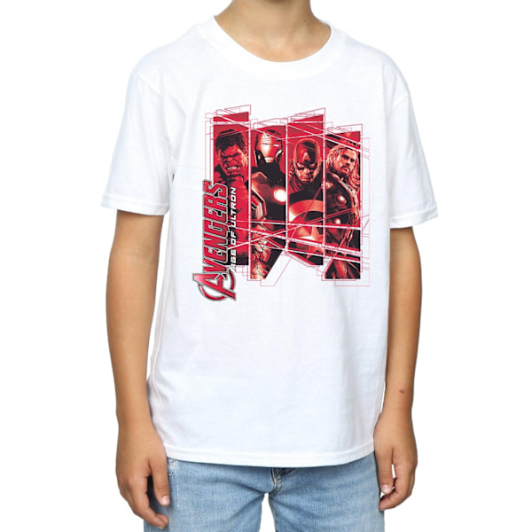 Marvel Boys Avengers Team Collage T-shirt 5-6 år Vit White 5-6 Years