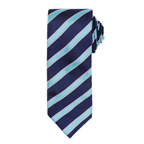 Premier Herr Waffle Stripe Formell Business Slips (2-pack) En Navy/ Turquoise One Size