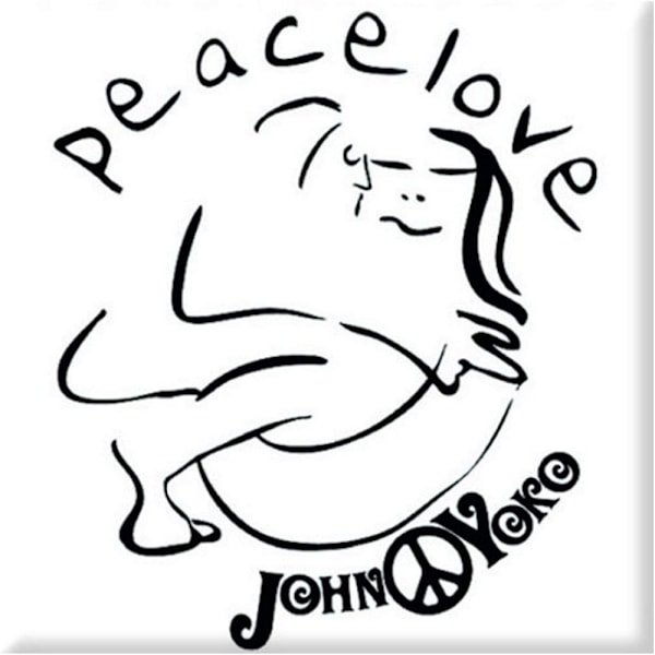 John Lennon Cuddle Kylskåpsmagnet En Storlek Vit/Svart White/Black One Size