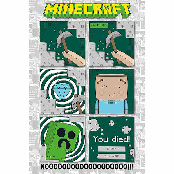 Minecraft Poster 91cm x 61cm Multifärgad Multicoloured 91cm x 61cm