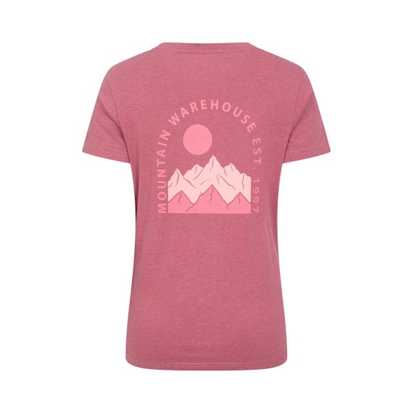 Mountain Warehouse Dam/Damer Mountain Scene Organic T-Shirt Pink 10 UK