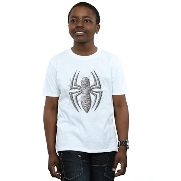 Marvel Pojkar Spider-Man Web Logo T-Shirt 7-8 År Vit White 7-8 Years