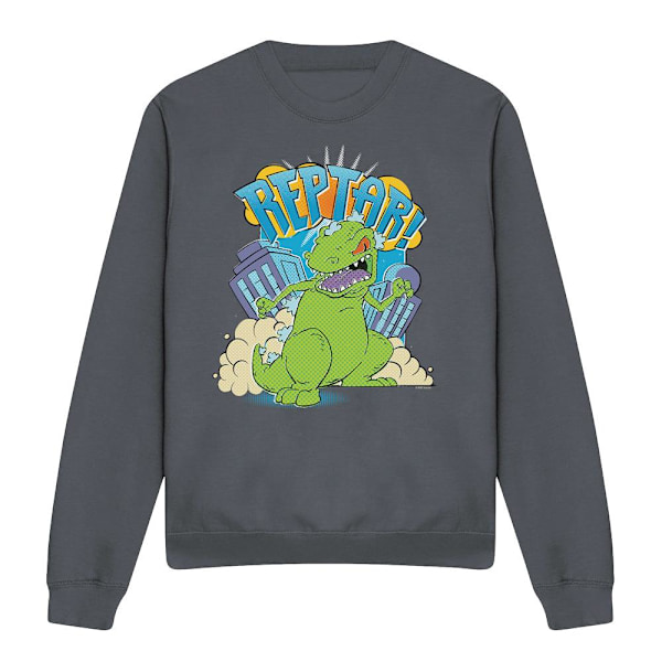 Rugrats Unisex Vuxen Stampa Reptar Sweatshirt M Gråmelerad Charcoal M