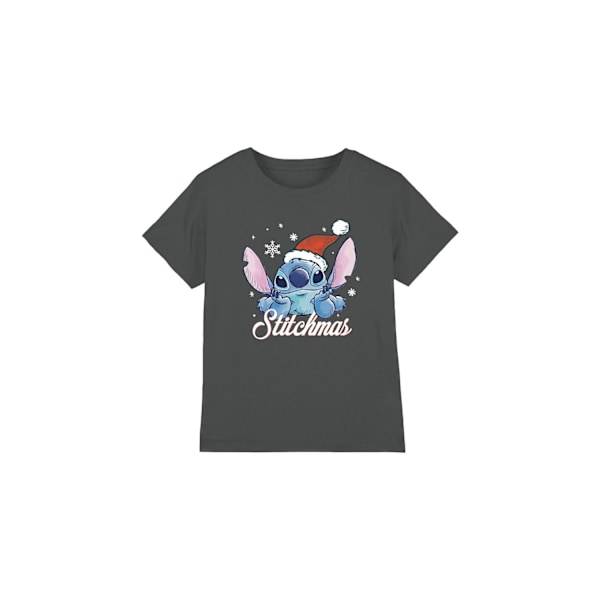 Lilo & Stitch Barn/Barn A Stitchmas Jul T-Shirt 5-6 Charcoal 5-6 Years