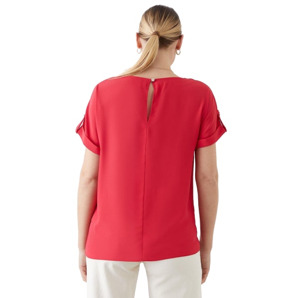 Dorothy Perkins Dam/Damer Långärmad Rullärm Blus 8 UK Röd Red 8 UK