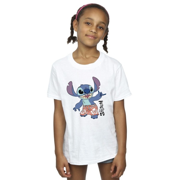 Disney Girls Lilo & Stitch Bermuda Shorts Bomull T-shirt 5-6 år White 5-6 Years