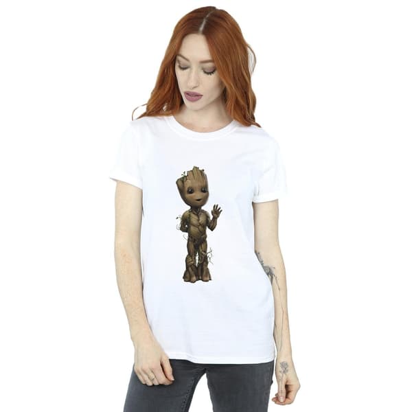 Marvel Dam/Dam I Am Groot Wave Pose Bomull Boyfriend T-shirt White S