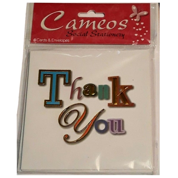 Cameos Tackkort (6-pack) One Size Vit/Flerfärgad White/Multicoloured One Size