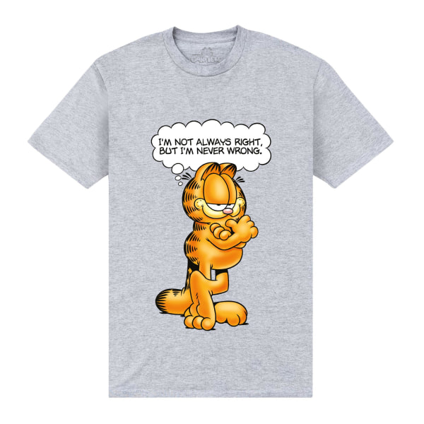 Garfield Unisex Vuxen Never Wrong T-shirt L Heather Grey Heather Grey L
