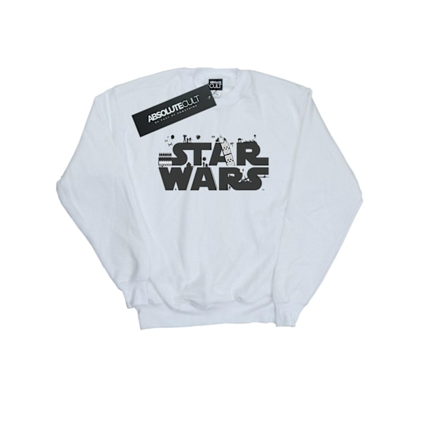 Star Wars Dam Minimalistisk Logotyp Sweatshirt M Vit White M