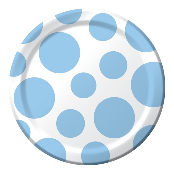 Creative Converting Pappersprickade Engångstallrikar (Förpackning om 8) Light Blue/White One Size