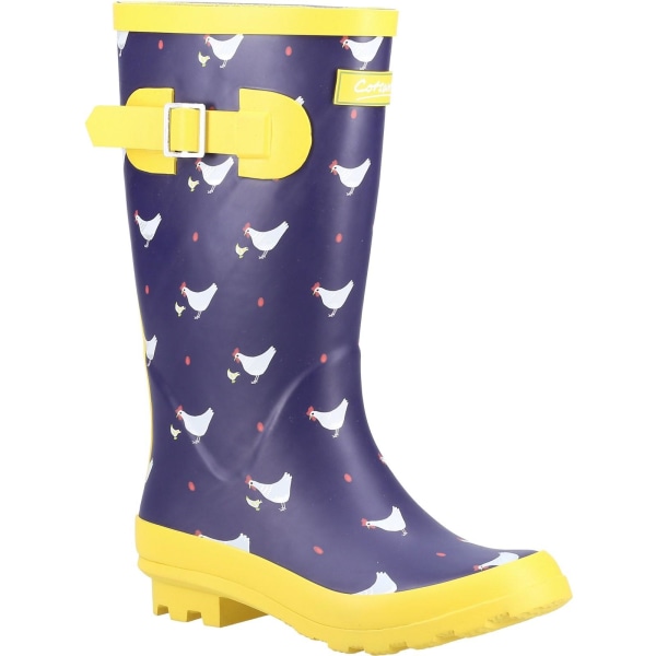 Cotswold Childrens/Kids Farmyard Chicken Wellington Boots 3 UK Navy/Yellow 3 UK