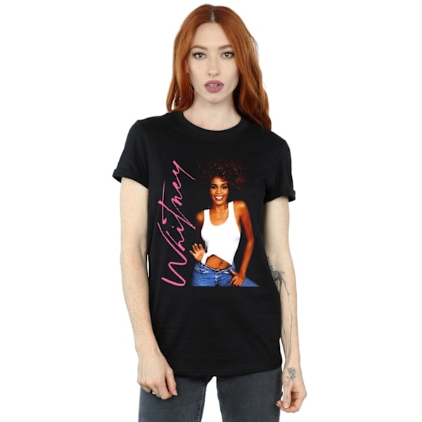 Whitney Houston Dam/Damer Whitney Smile Bomull Boyfriend T-Shirt Black L