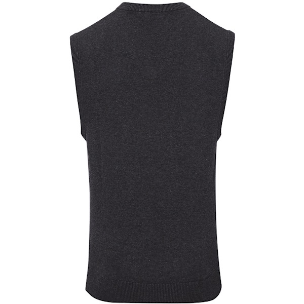 Premier Herrar Ärmlös Bomulls-Akryl V-Hals Tröja 4XL Kolgrå Charcoal 4XL