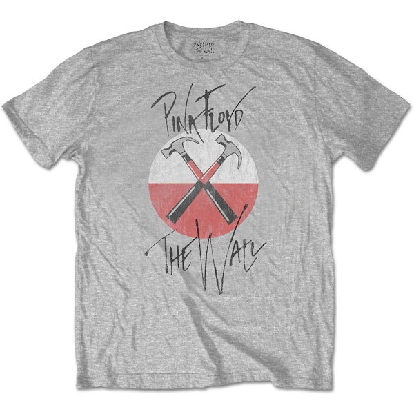 Pink Floyd Unisex Adult The Wall Faded Hammer Logo T-Shirt M Gr Grey M