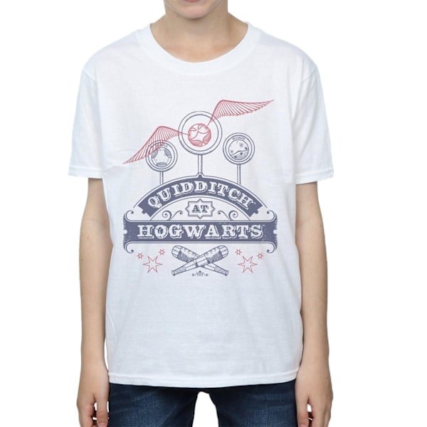 Harry Potter Pojkar Quidditch På Hogwarts Bomull T-shirt 12-13 År White 12-13 Years
