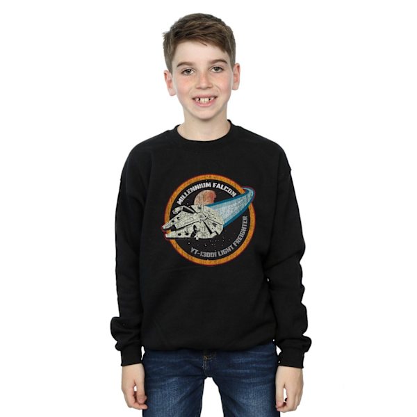 Star Wars Boys Millennium Falcon Badge Sweatshirt 12-13 år B Black 12-13 Years