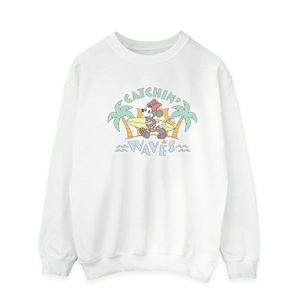 Disney Mens Minnie Mouse Catchin Waves Sweatshirt XXL Vit White XXL