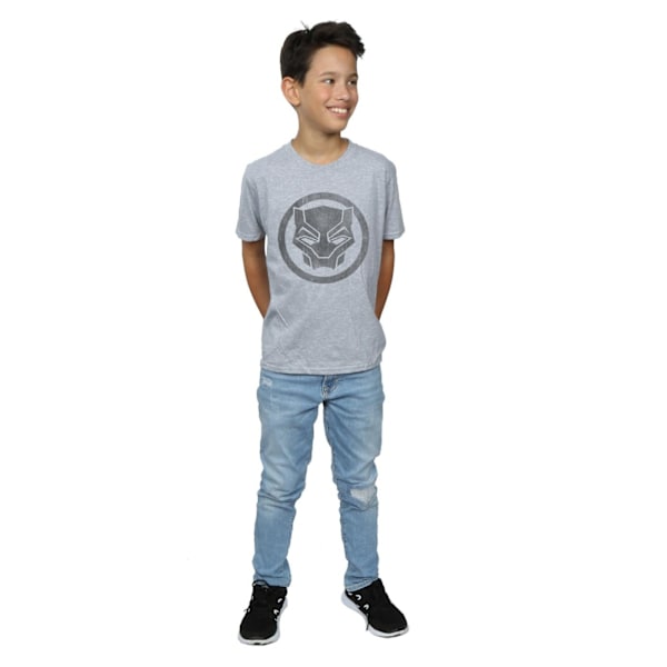 Marvel Boys Black Panther Distressed Icon T-Shirt 5-6 år Spo Sports Grey 5-6 Years