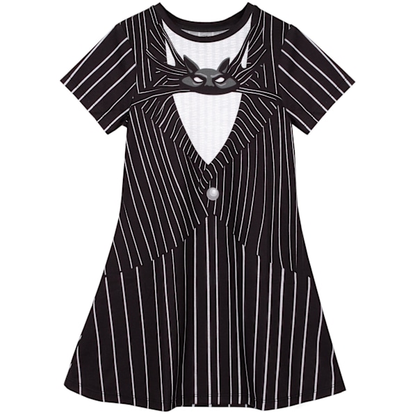 Nightmare Before Christmas Flickor Jack Skellington Kostymklänning Black/White 9-10 Years