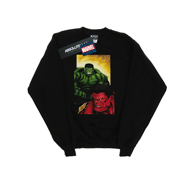 Marvel Herr Röd Hulk Vs Grön Hulk Sweatshirt 4XL Svart Black 4XL